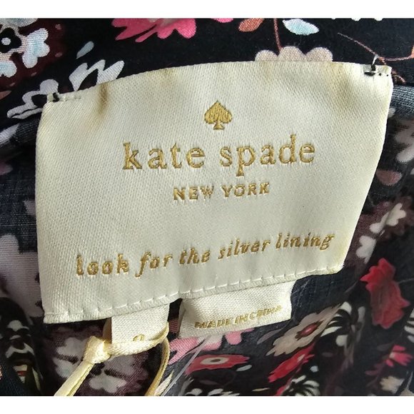 Kate Spade baja bound mini casa floral black shirt dress Size 0 - Picture 13 of 16